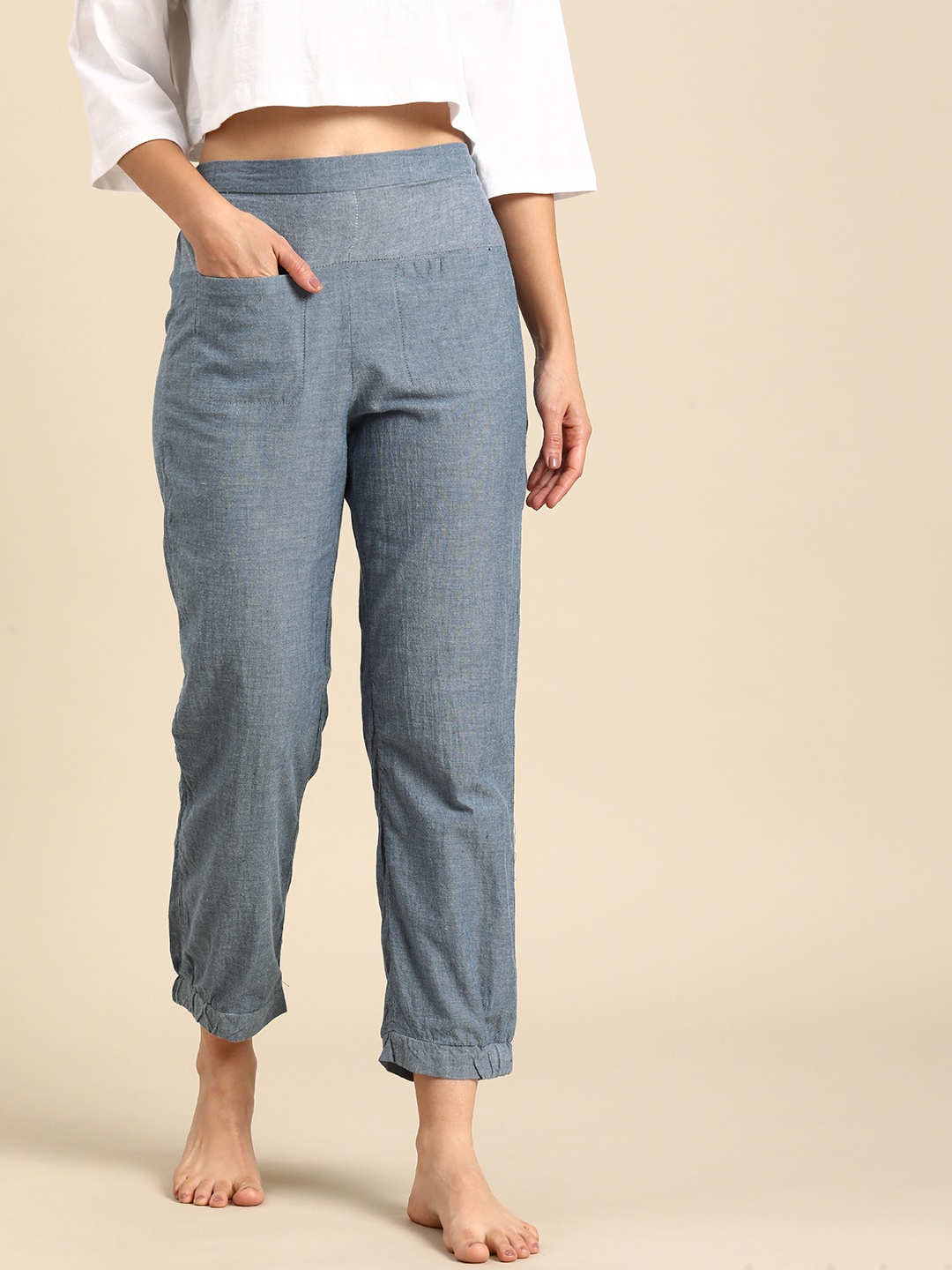 

Mystere Paris Straight Mid-Rise Lounge Pants, Blue
