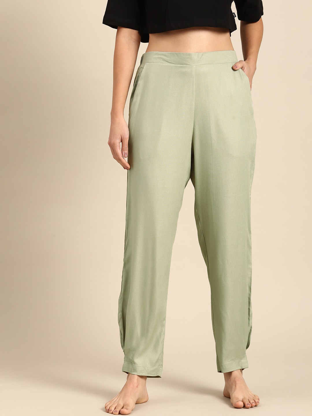 

Mystere Paris Mid-Rise Lounge Pants, Green