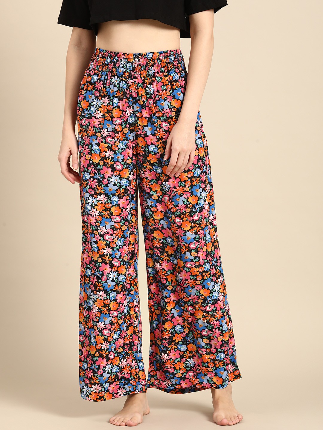 

Mystere Paris Women Floral Printed Lounge Pants, Multi