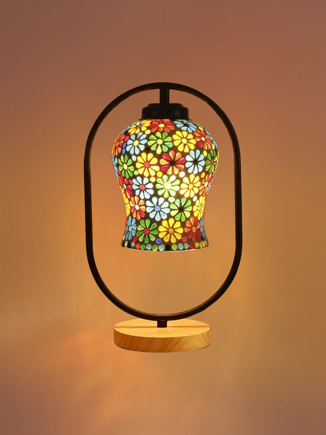 

Devansh White Glass Wooden & Iron Table Lamp
