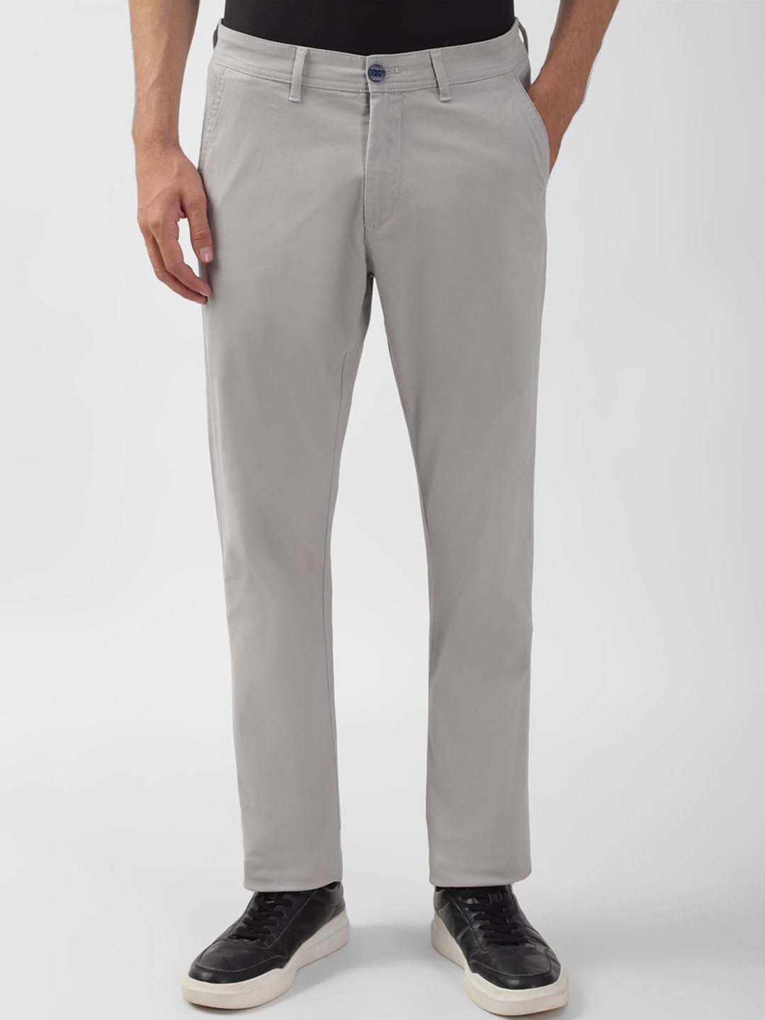 

Peter England Casuals Men Slim Fit Trousers, Grey