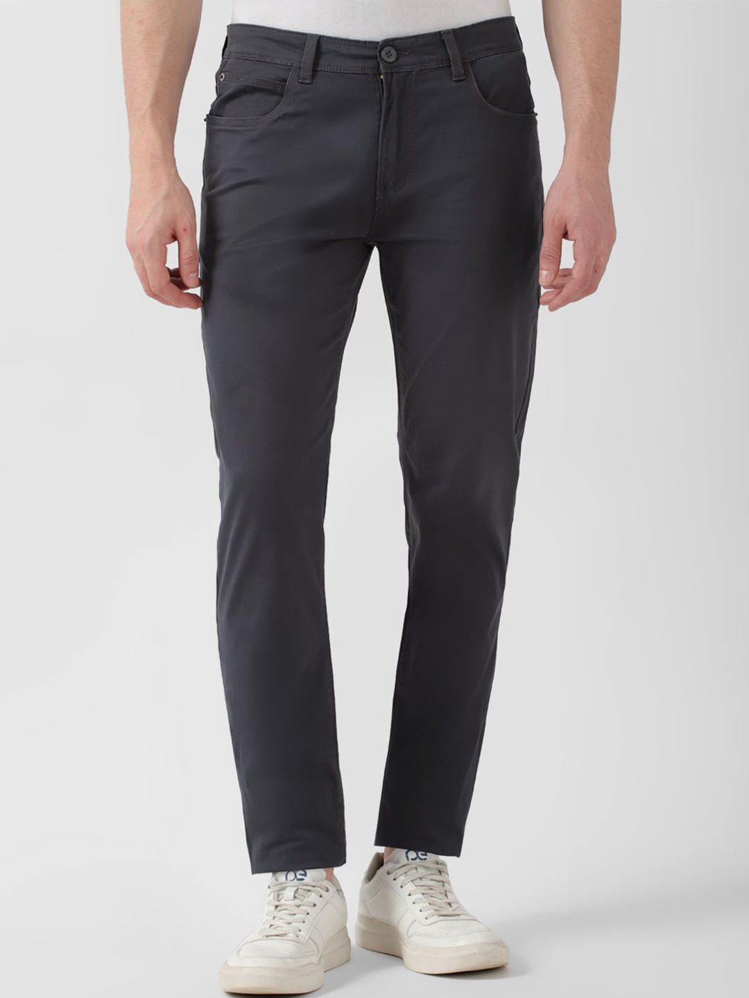 

Peter England Casuals Men Grey Slim Fit Trousers