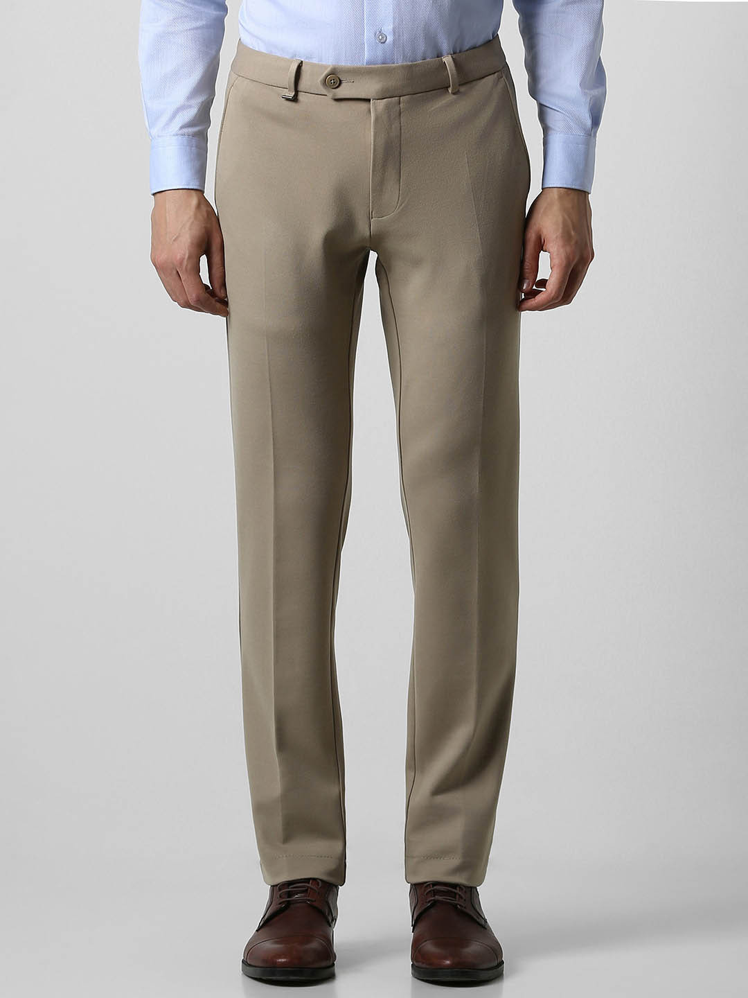 

Van Heusen Men Slim Fit Formal Trousers, Khaki