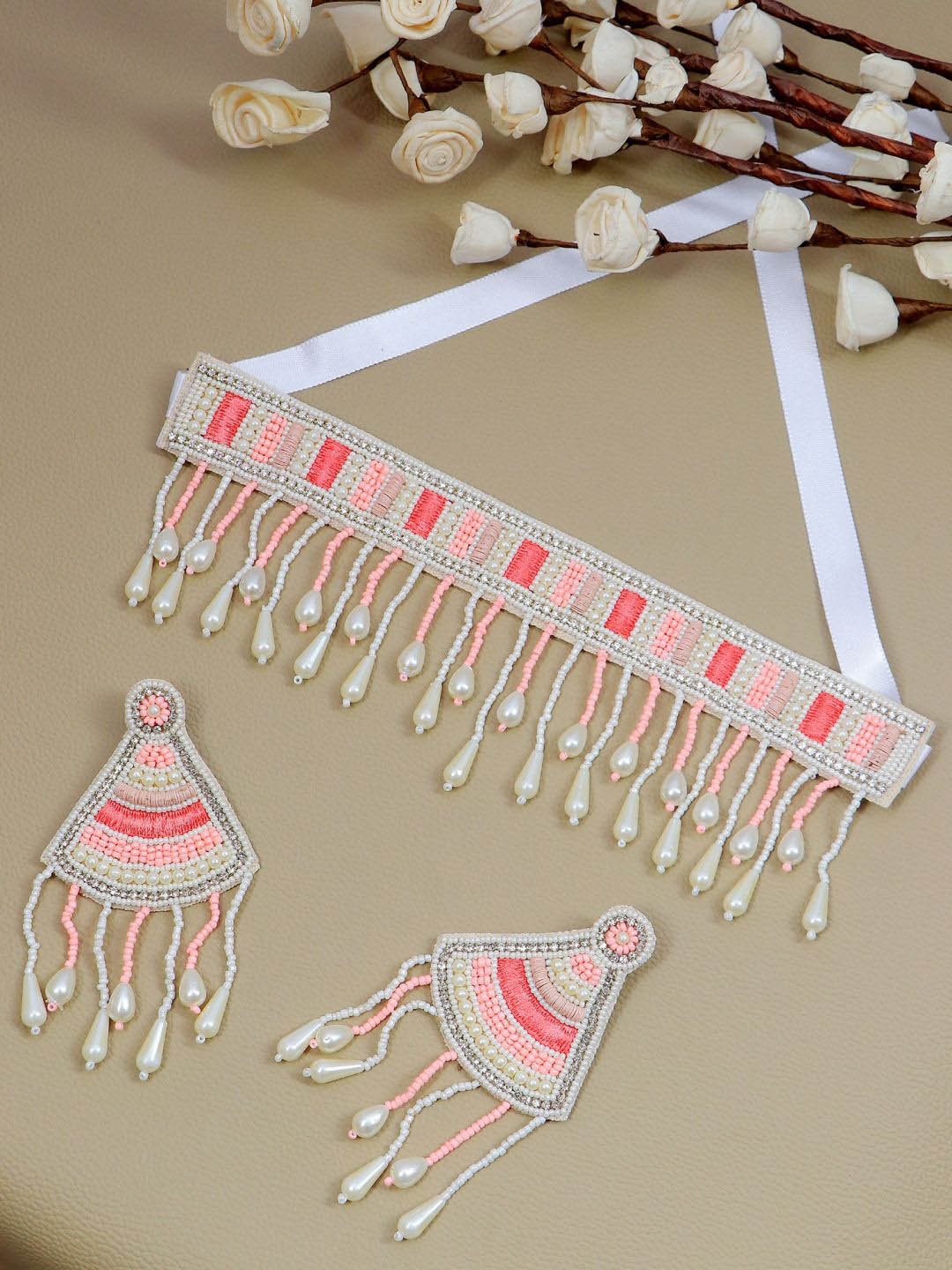 

Crunchy Fashion Beaded Jewellery Set, Pink