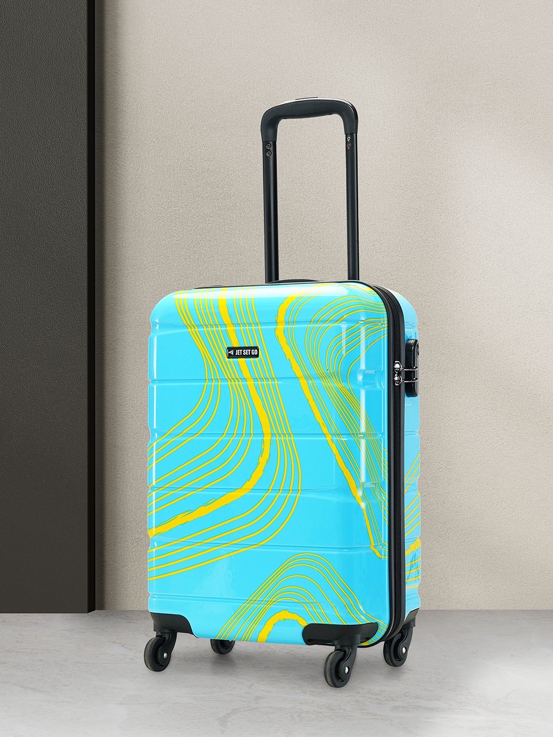 

Jet Set Go Peso Printed Hard-Sided Cabin Trolley Bag, Blue