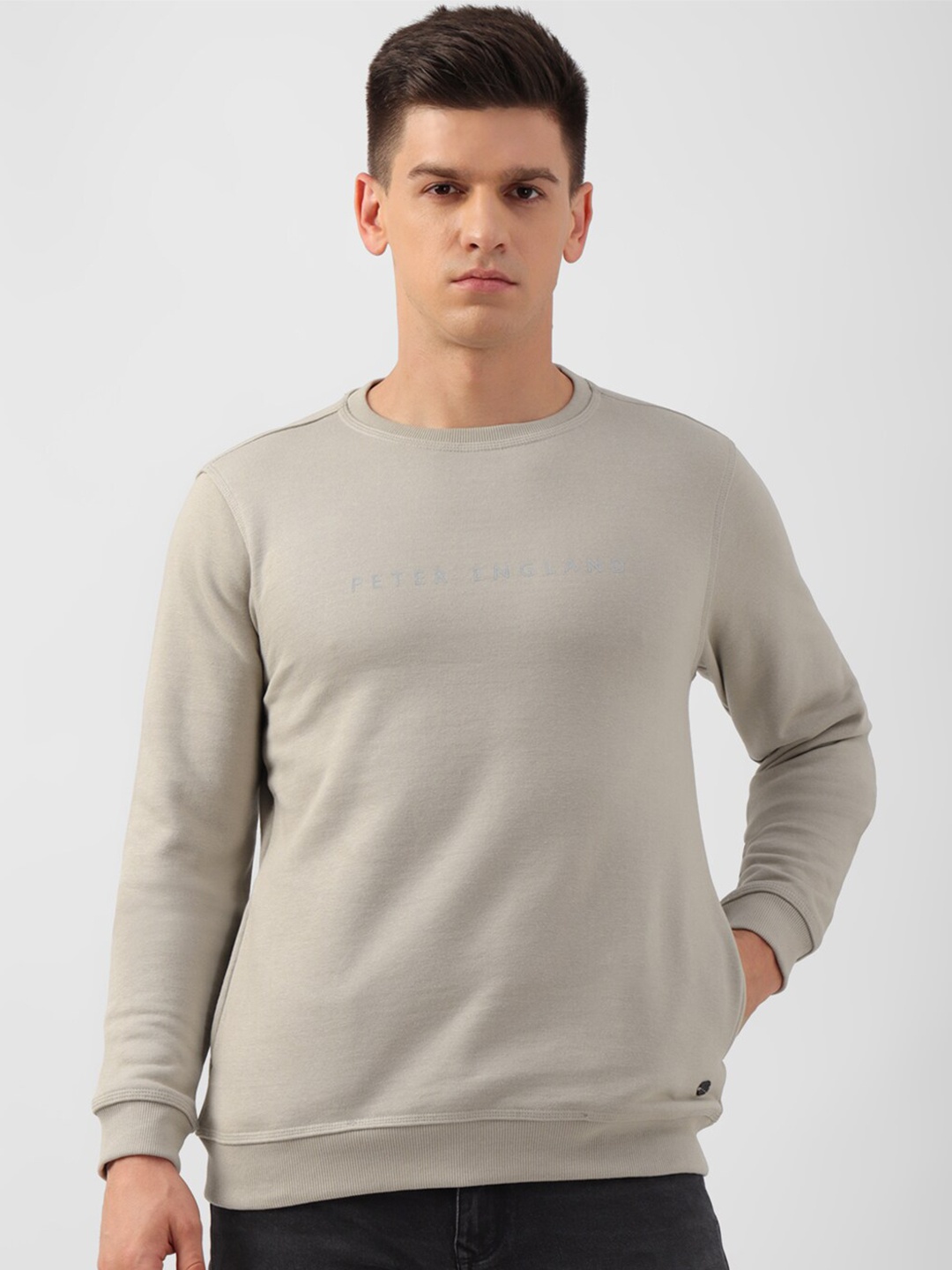 

Peter England Casuals Round Neck Sweatshirt, Grey