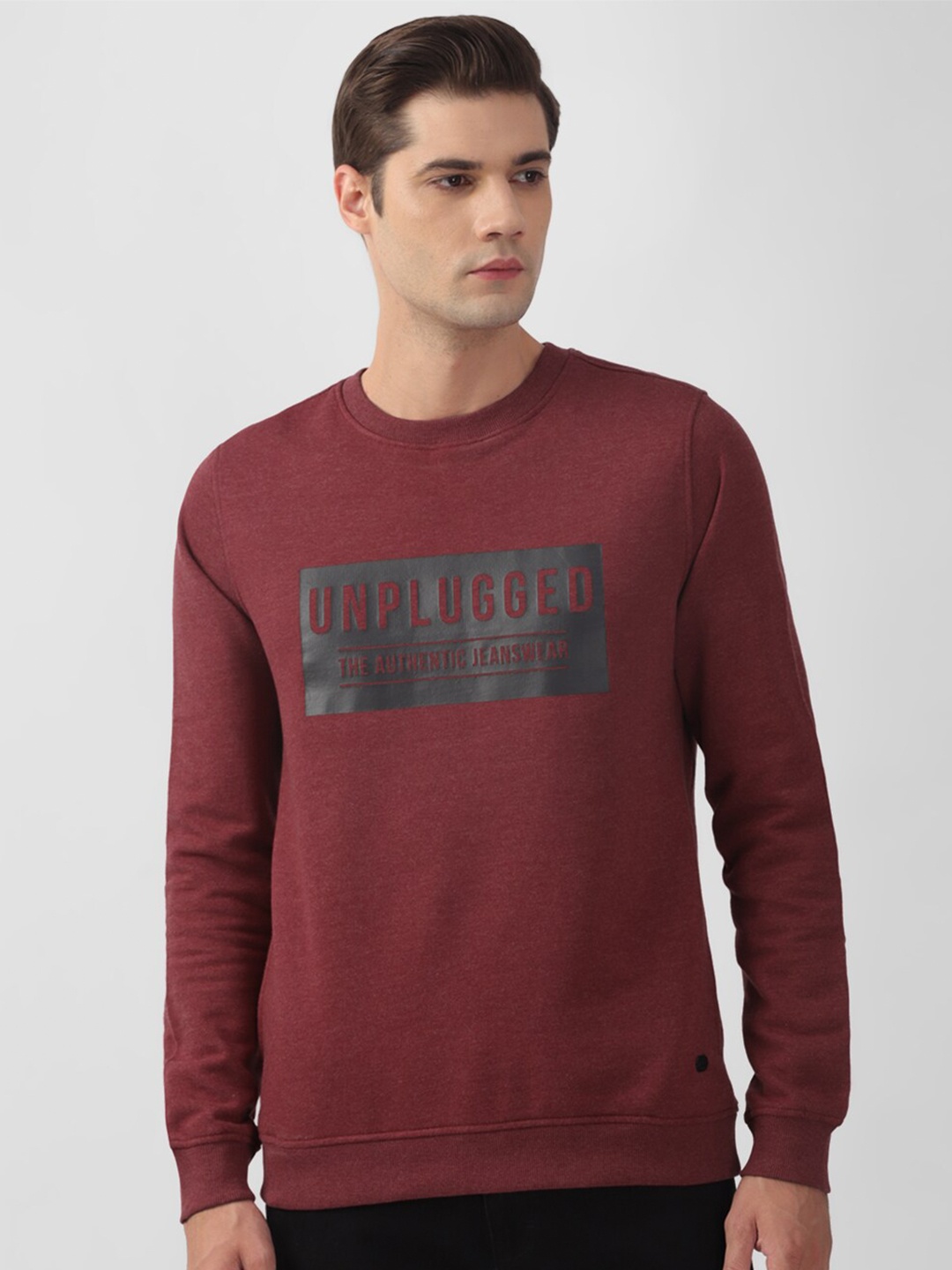 

Peter England Casuals Typography Printed Sweatshirt, Maroon
