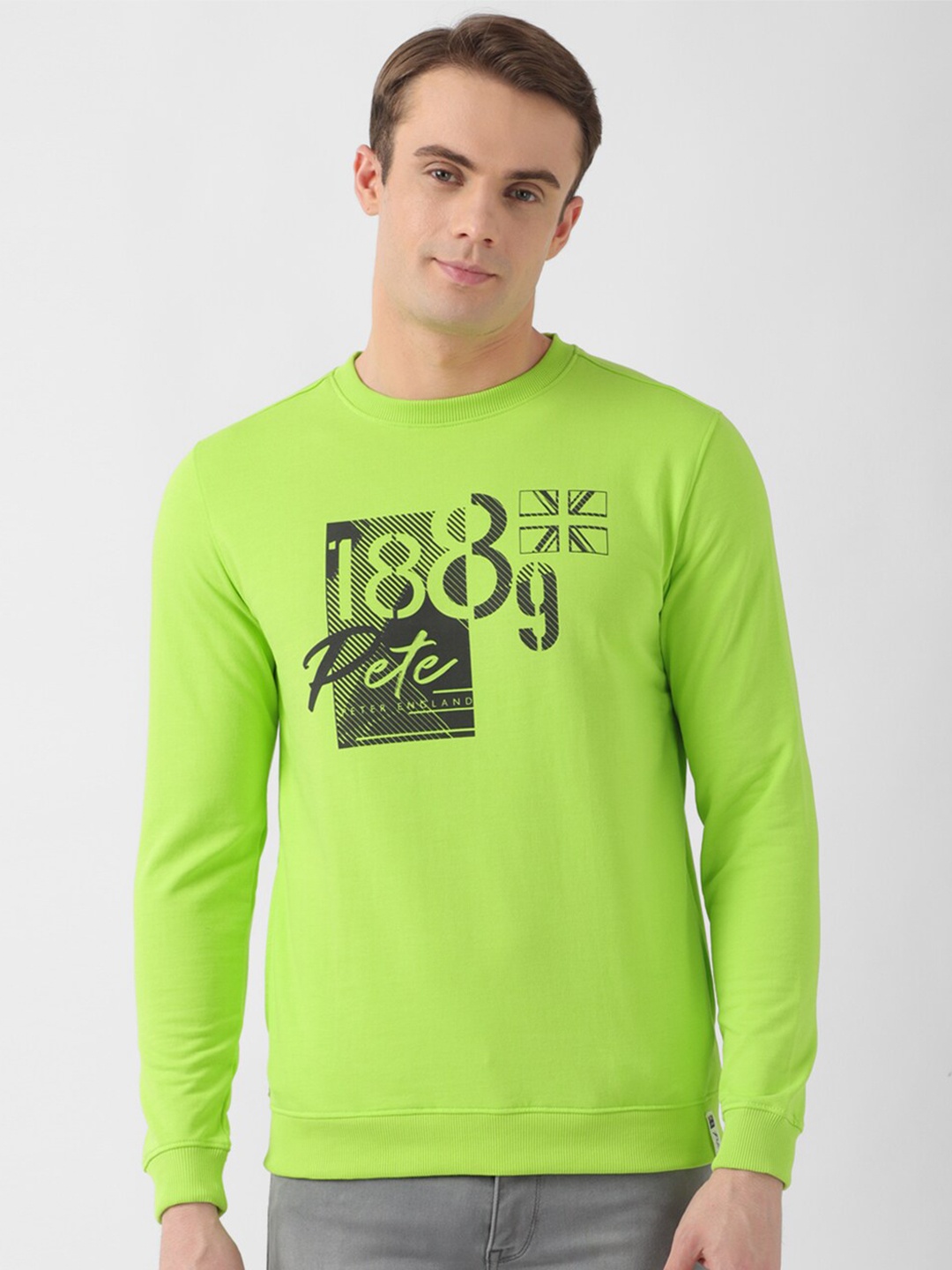 

Peter England Casuals Typography Printed Sweatshirt, Green