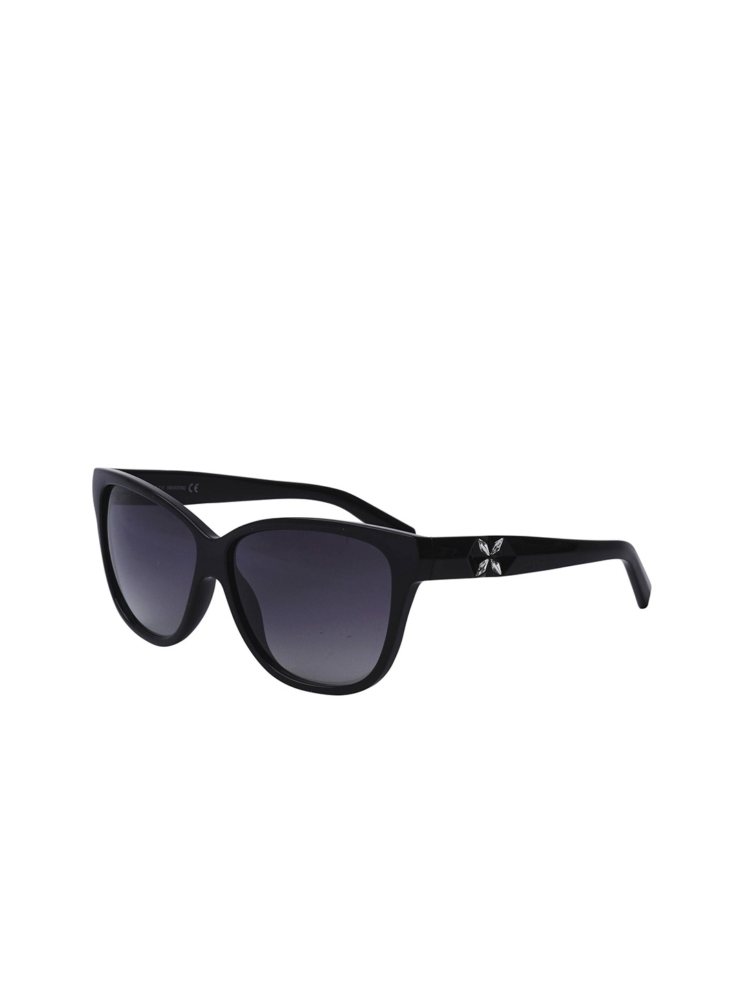 

SWAROVSKI Women Square Sunglasses With UV Protected Lens, Black