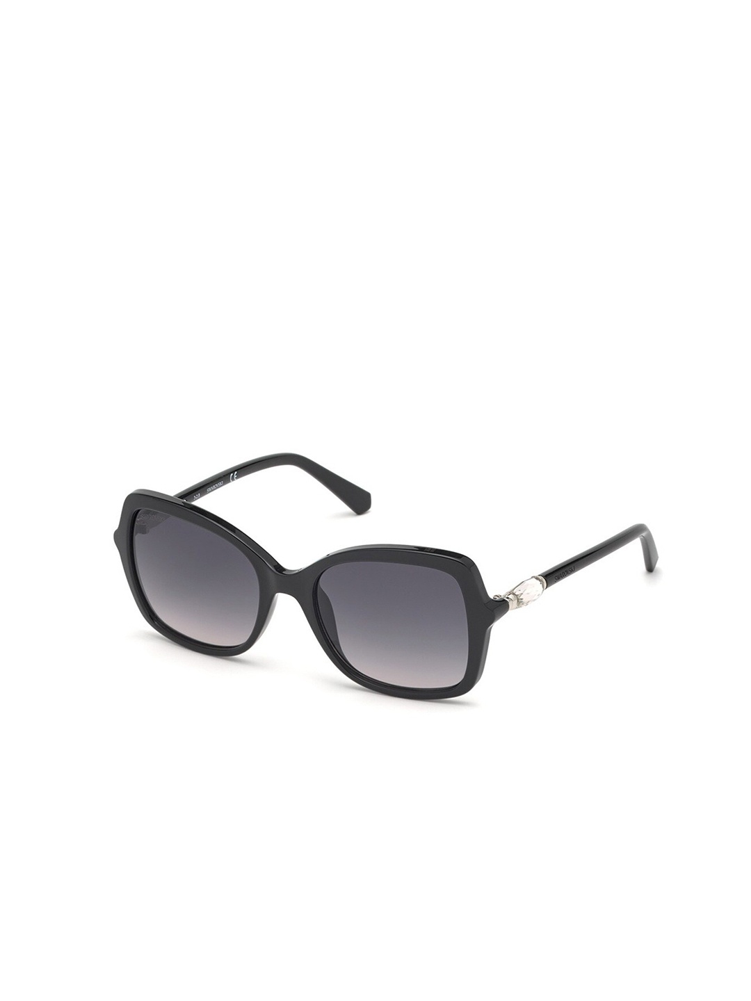 

SWAROVSKI Women Butterfly Sunglasses With UV Protected Lens, Black