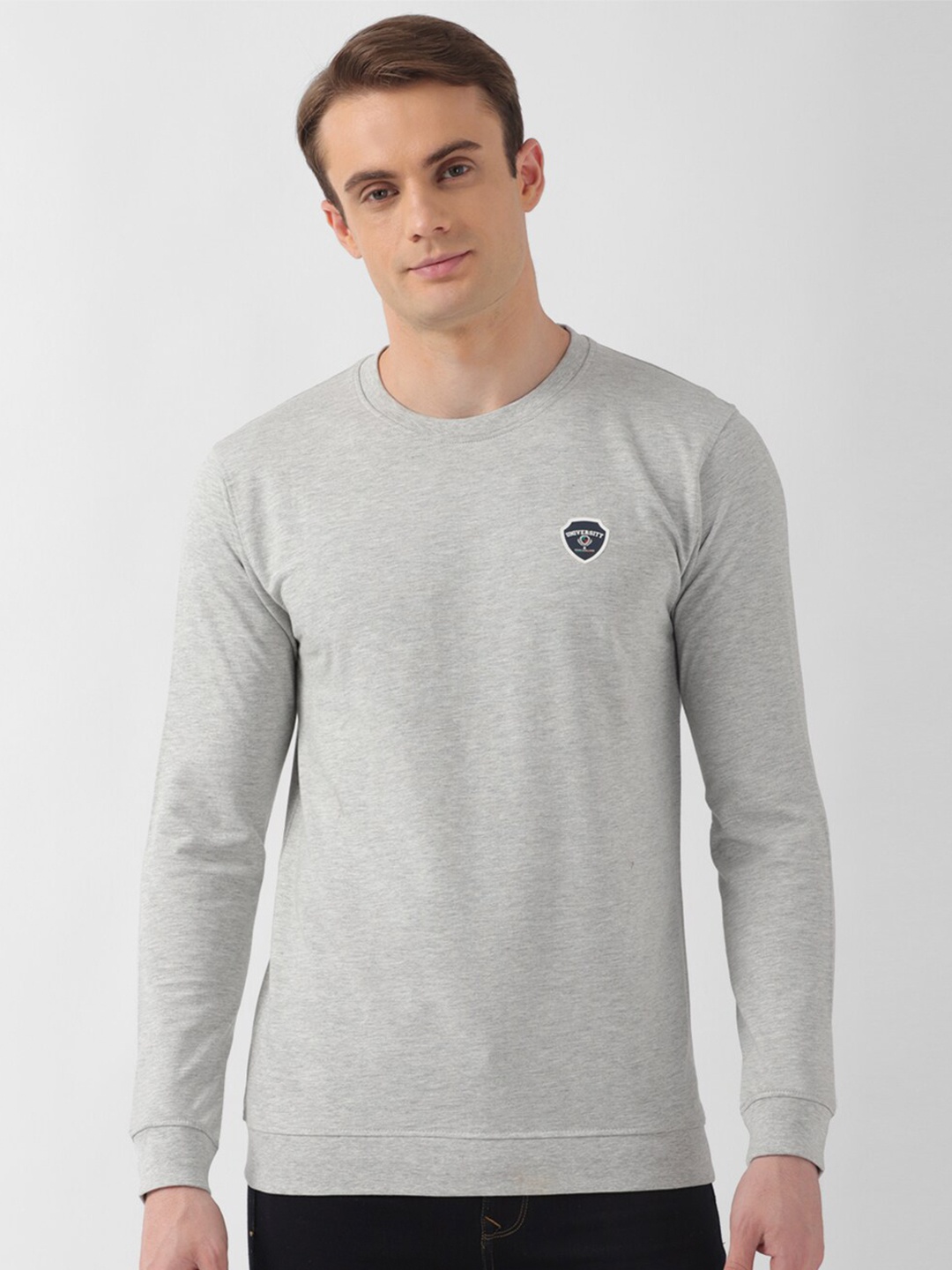 

PETER ENGLAND UNIVERSITY Textured Round Neck Pullover Sweatshirt, Grey