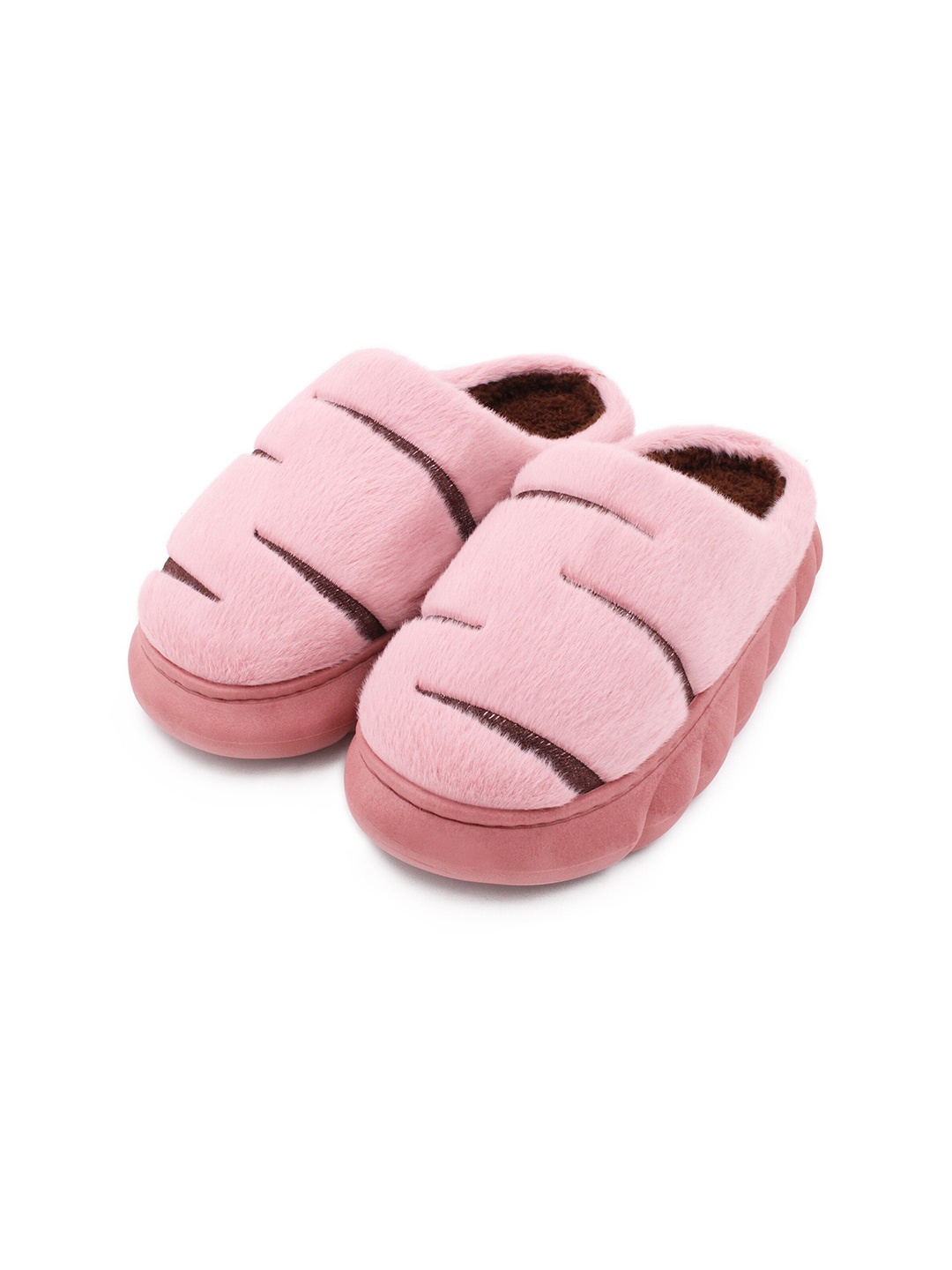 

JENNA Women Self Design Warm Fur Room Slippers, Pink