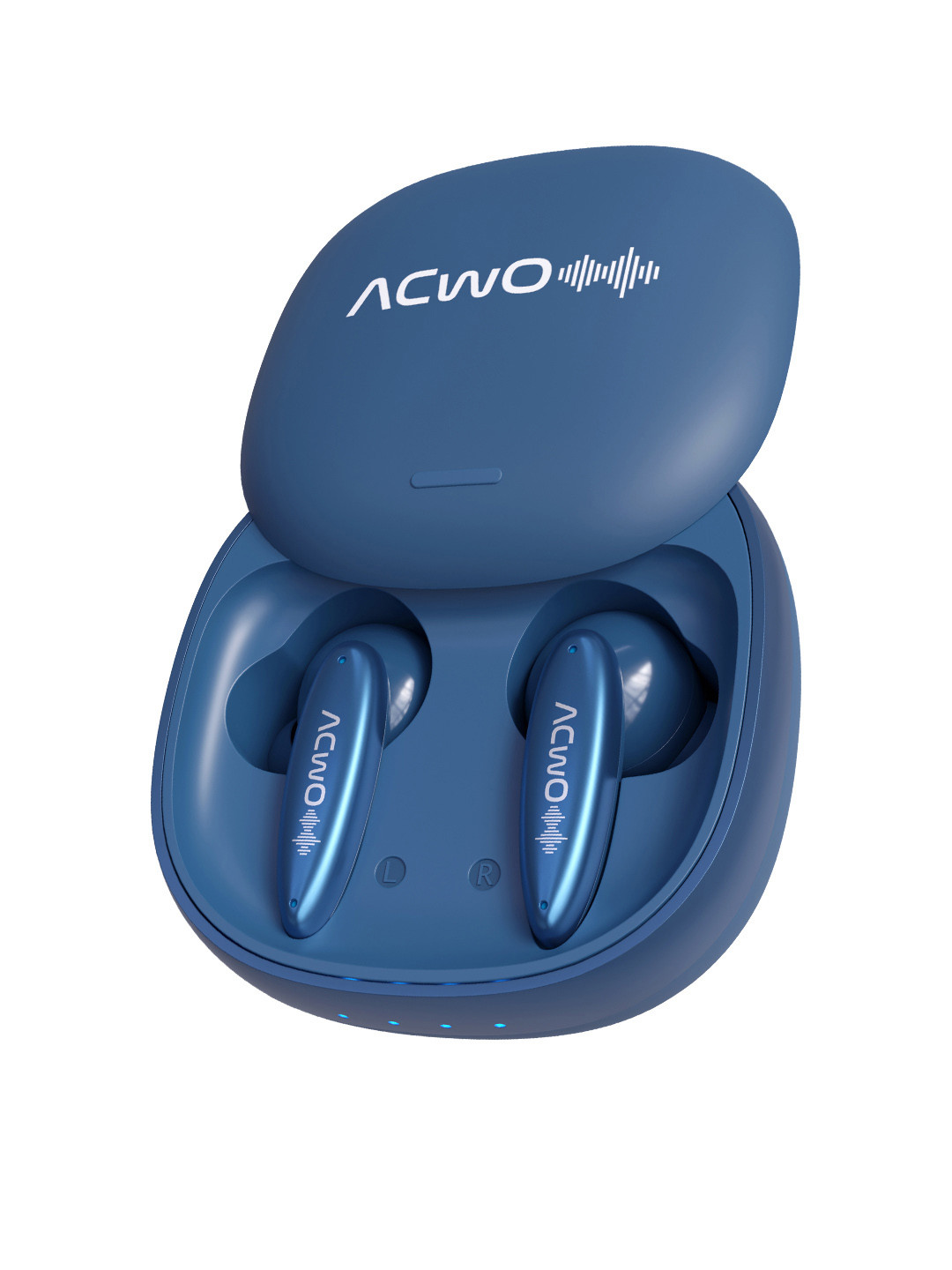 

ACwO DwOTS 717 Slide n Connect Wireless Earbuds 52H Playtime With ENC, Blue
