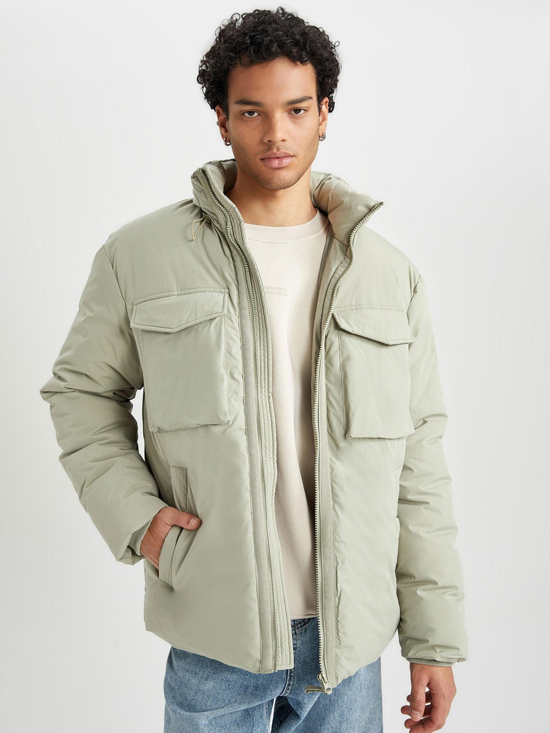 

DeFacto Hooded Long Sleeves Tailored Jacket, Green