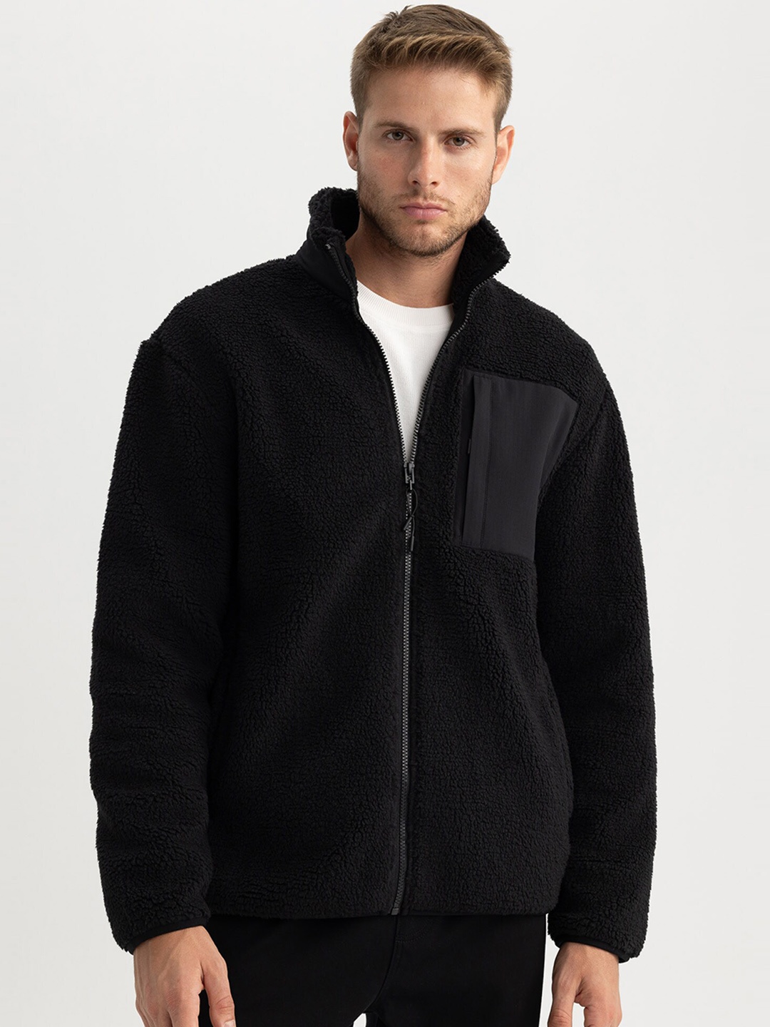 

DeFacto Mock Collar Tailored Jacket, Black