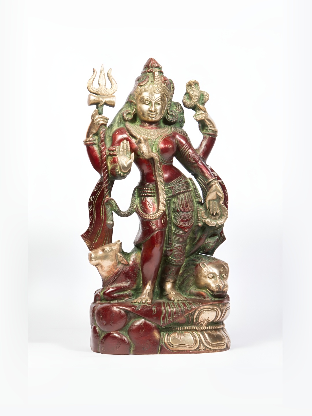 

Arihant Craft Maroon Ardhanarishvara Brass Showpiece