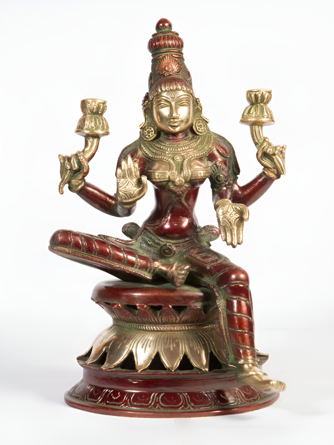 

Arihant Craft Maroon Goddess Lakshmi Brass Showpiece