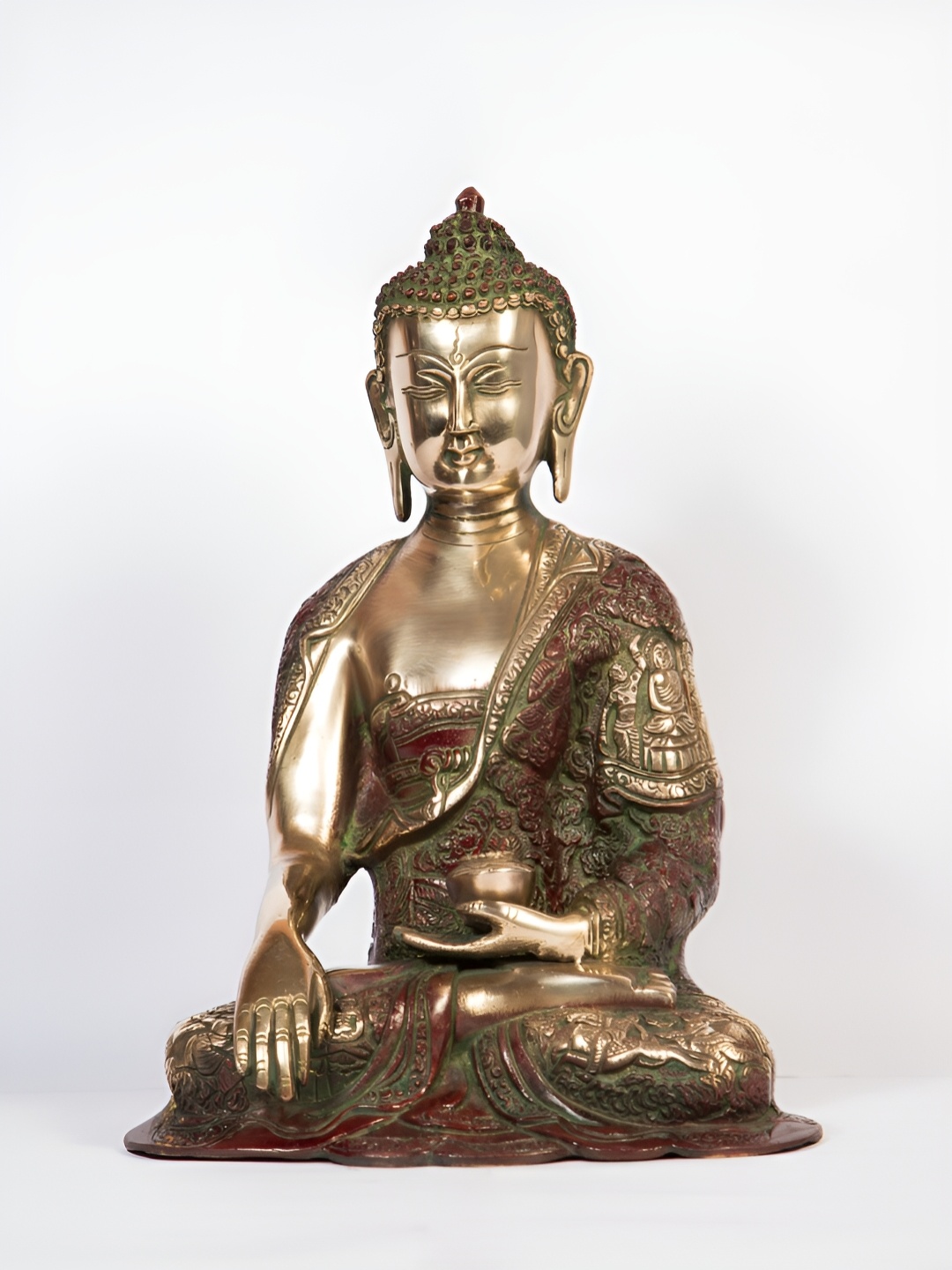 

Arihant Craft Gold-Toned Brass Lord Buddha Meditating Medium Showpiece
