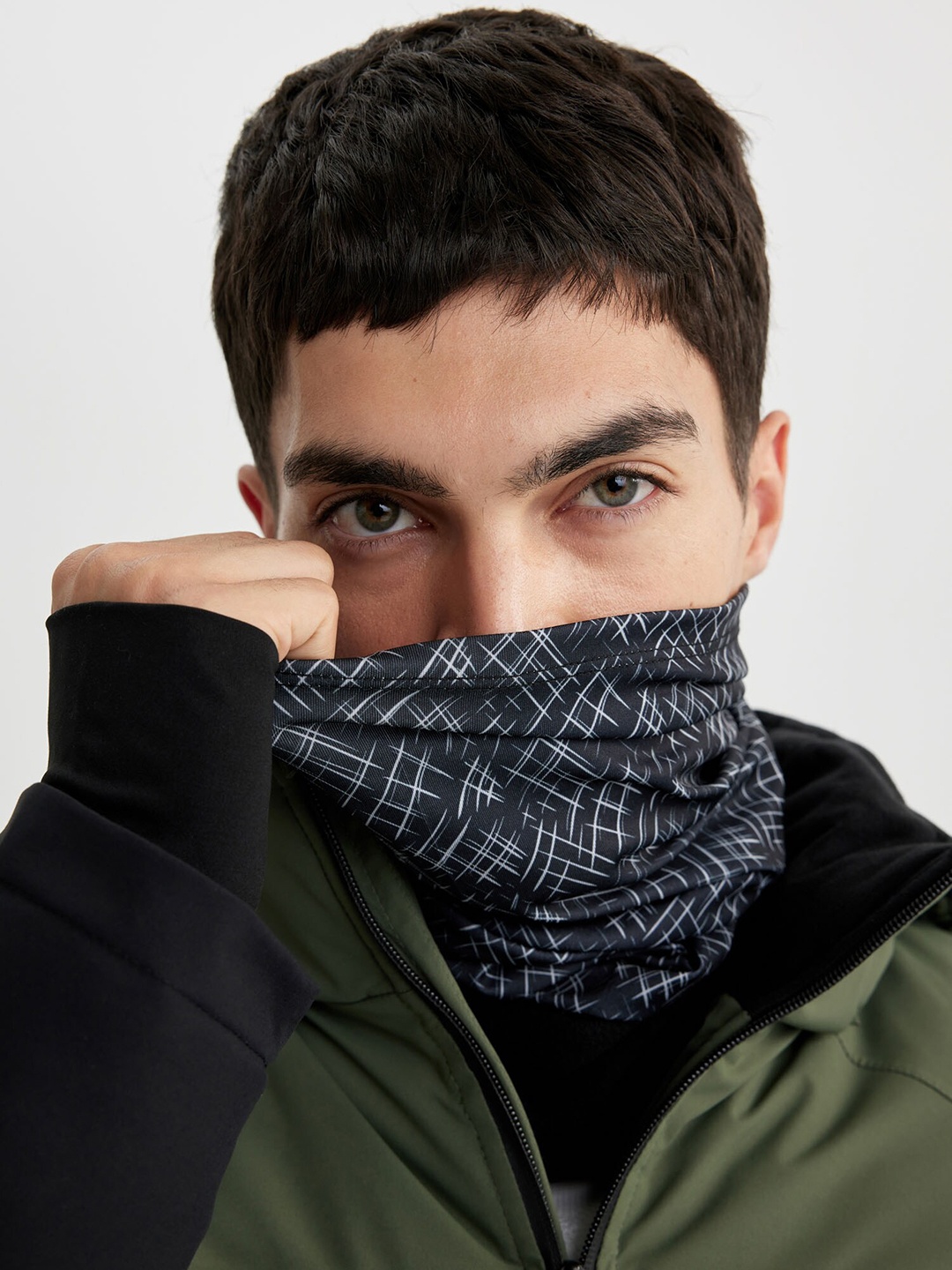 

DeFacto Men Printed Balaclava Caps, Black