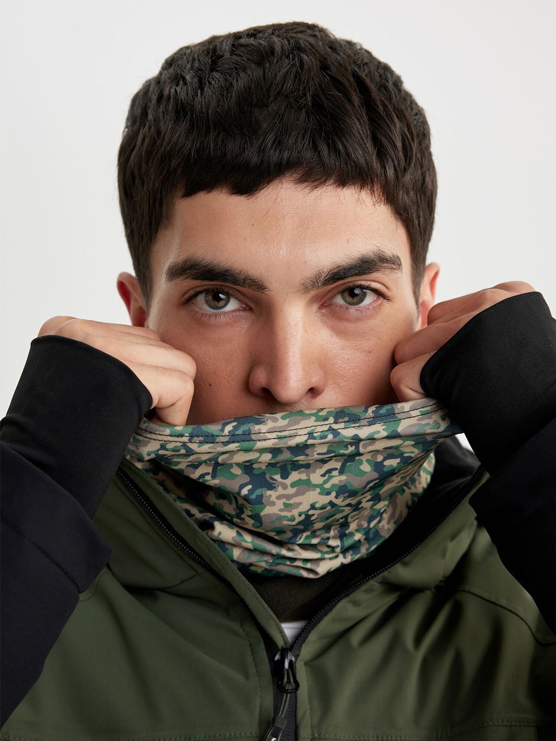 

DeFacto Men Printed Balaclava Caps, Beige