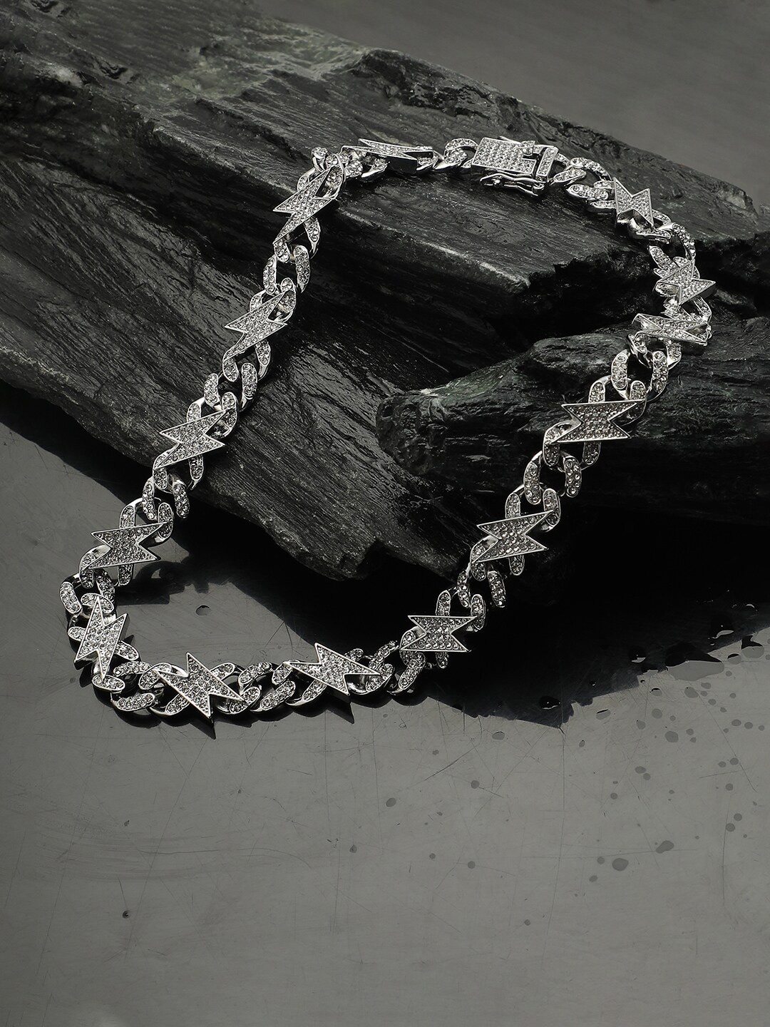 

French Accent Men Silver-Plated Chain