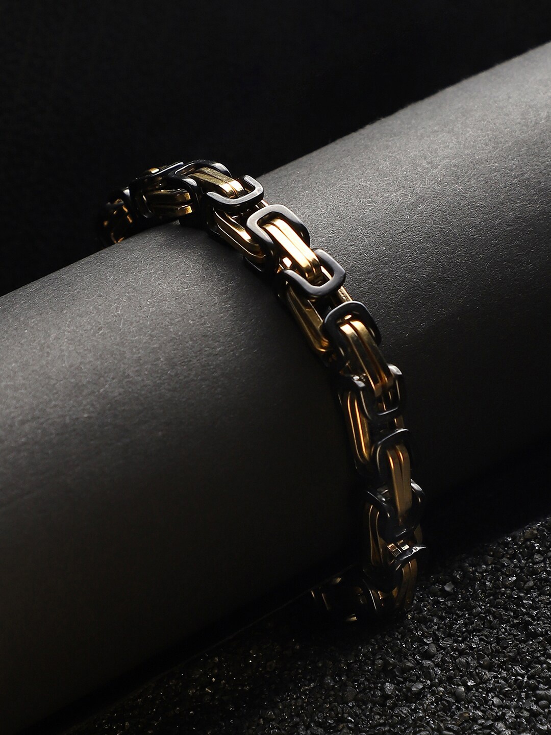 

French Accent Men Gold-Plated Twisted Chain Link Bracelet
