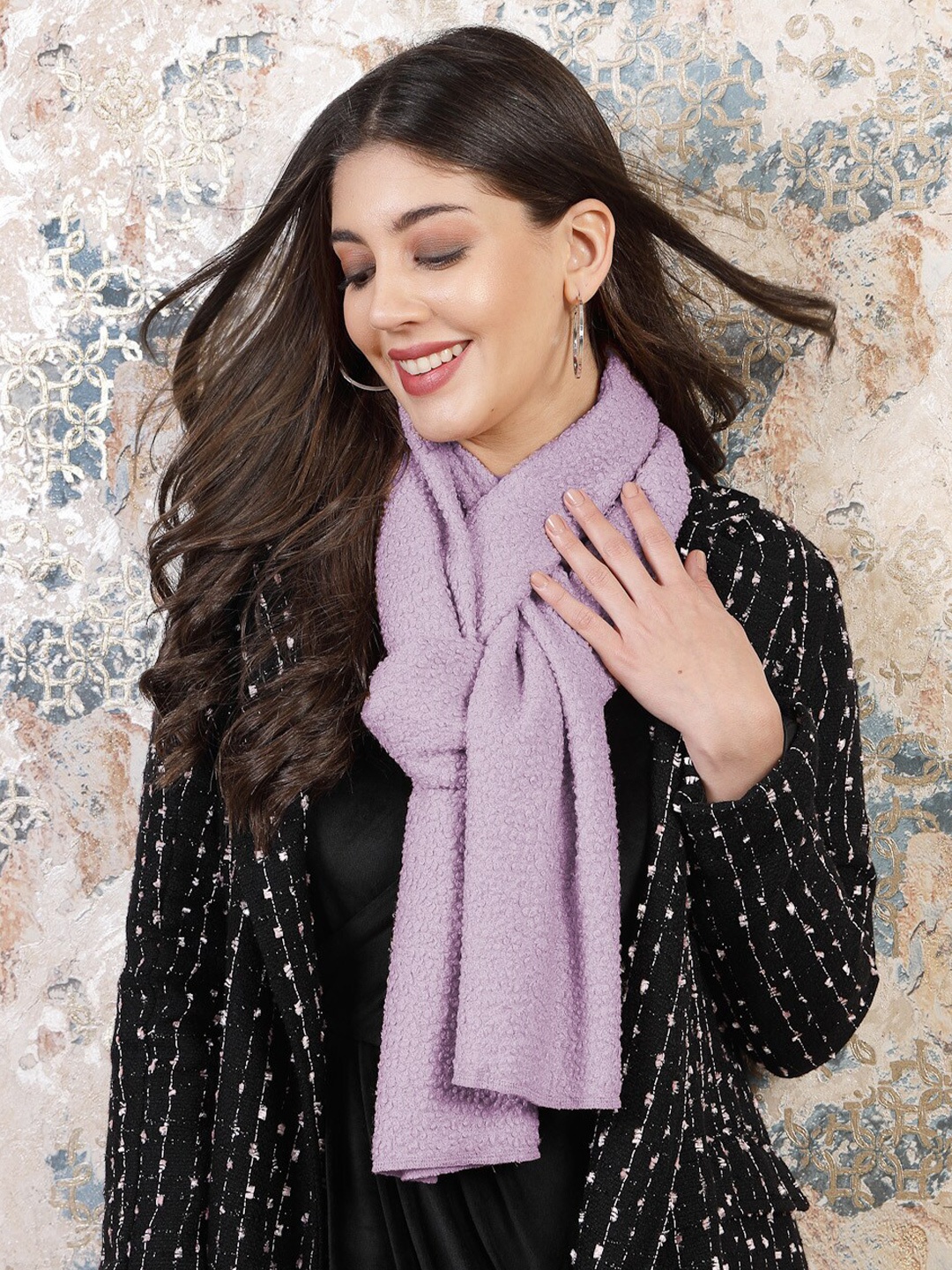 

Athena Women Lavender Self Design Muffler