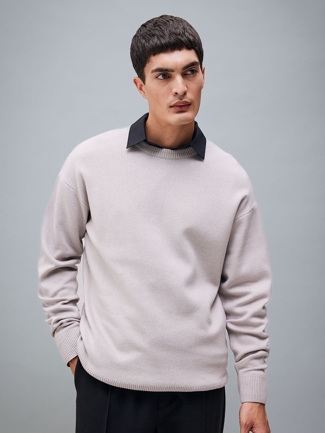 

DeFacto Round Neck Pullover Sweatshirt, Purple