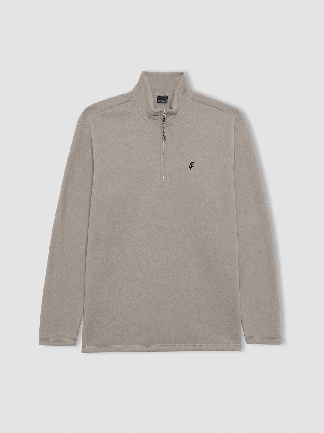 

DeFacto Mock Collar Pullover Sweatshirt, Grey
