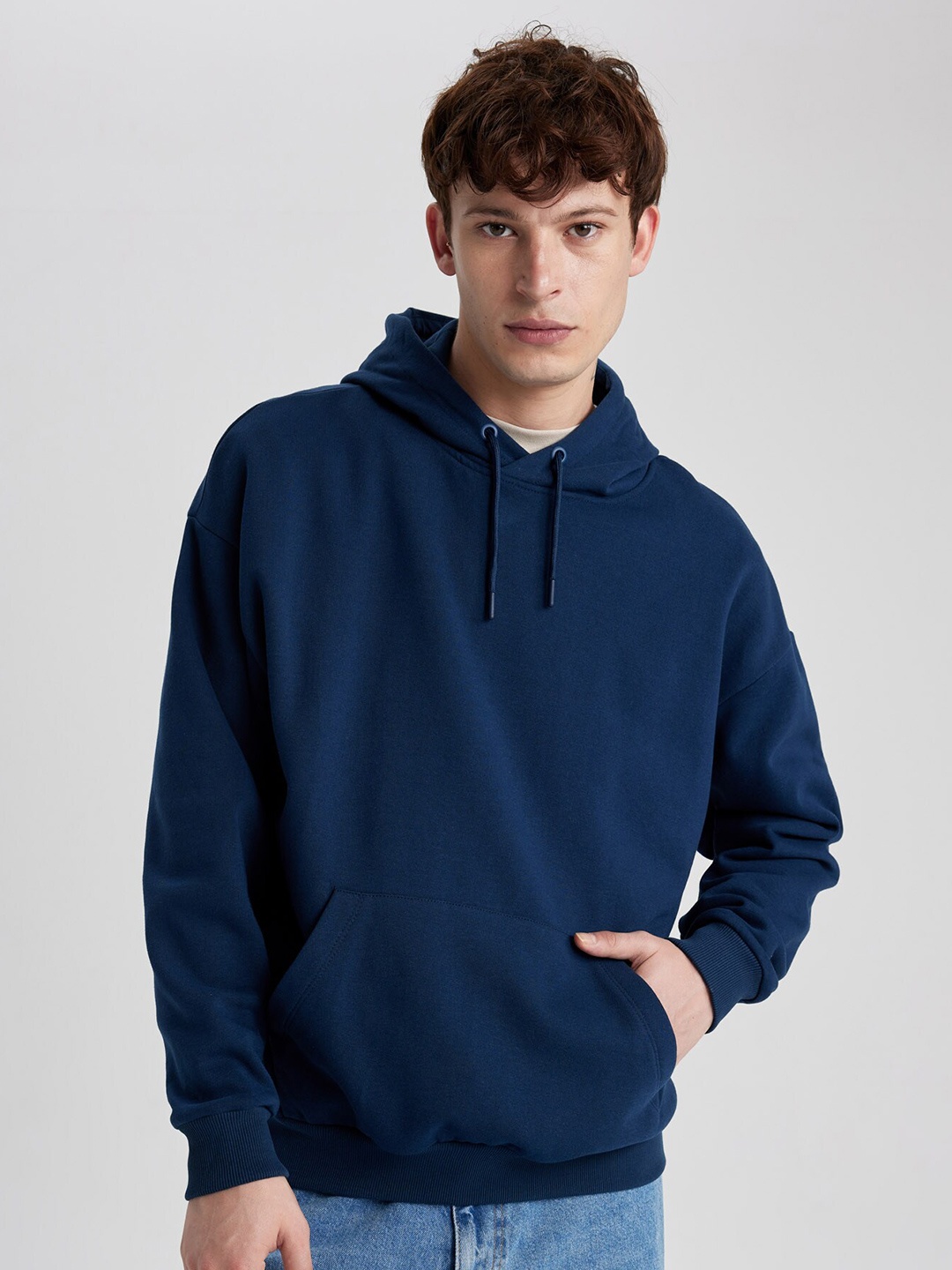 

DeFacto Hooded Cotton Pullover Sweatshirt, Blue