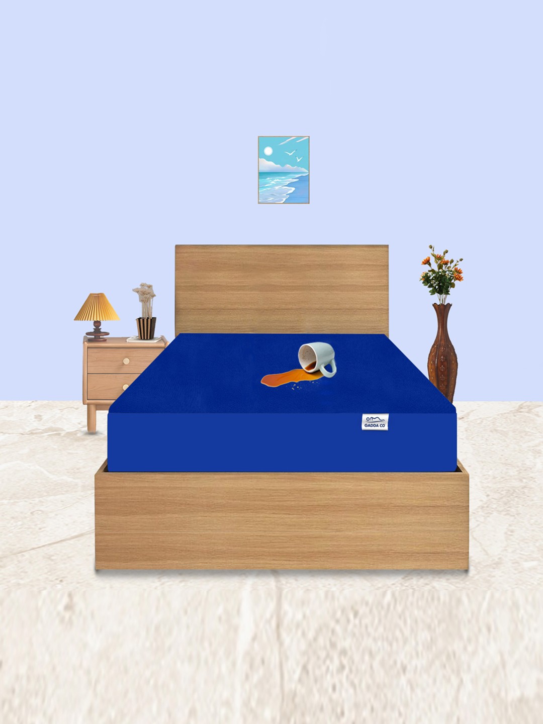 

GADDA CO Royal Blue Twin Bed 100% Waterproof Premium Polycotton Mattress Protector