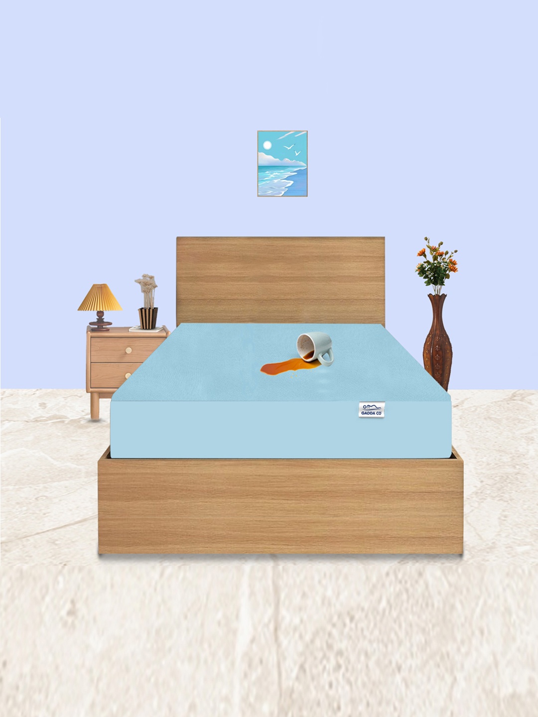 

GADDA CO Blue Twin Bed 100% Waterproof Premium Polycotton Mattress Protector