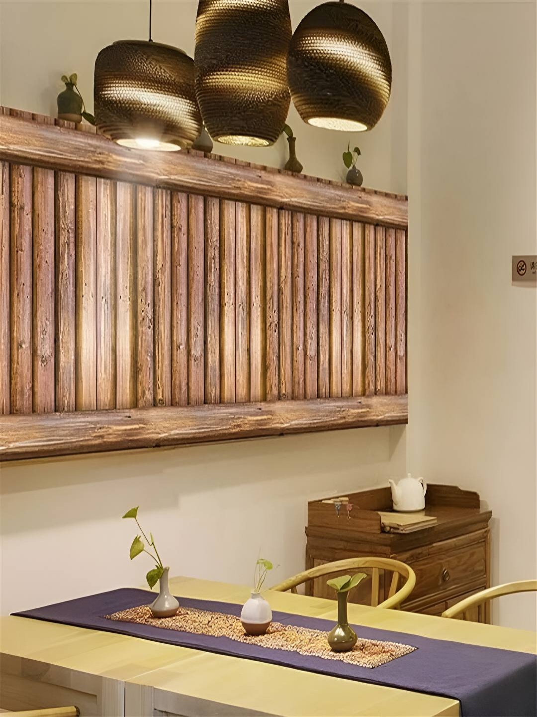 

Univocean Brown Bamboo Washable Peel & Stick Waterproof 3D Wallpaper