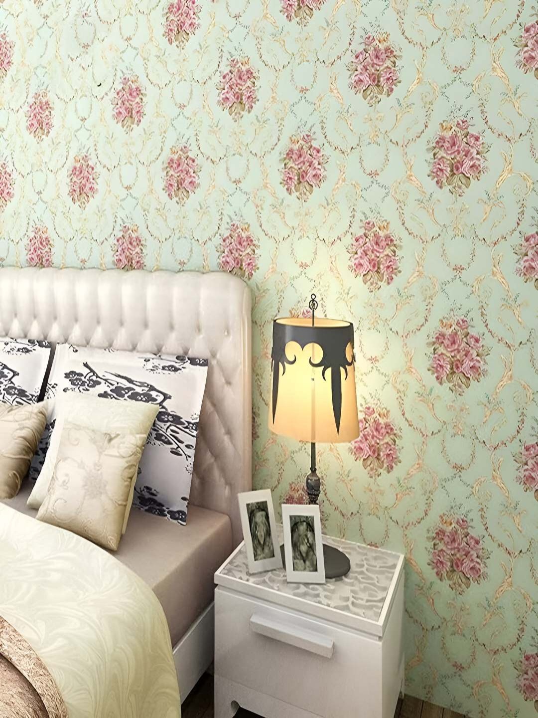 

Univocean Pink Floral Peel and Stick Self Adhesive Wallpaper