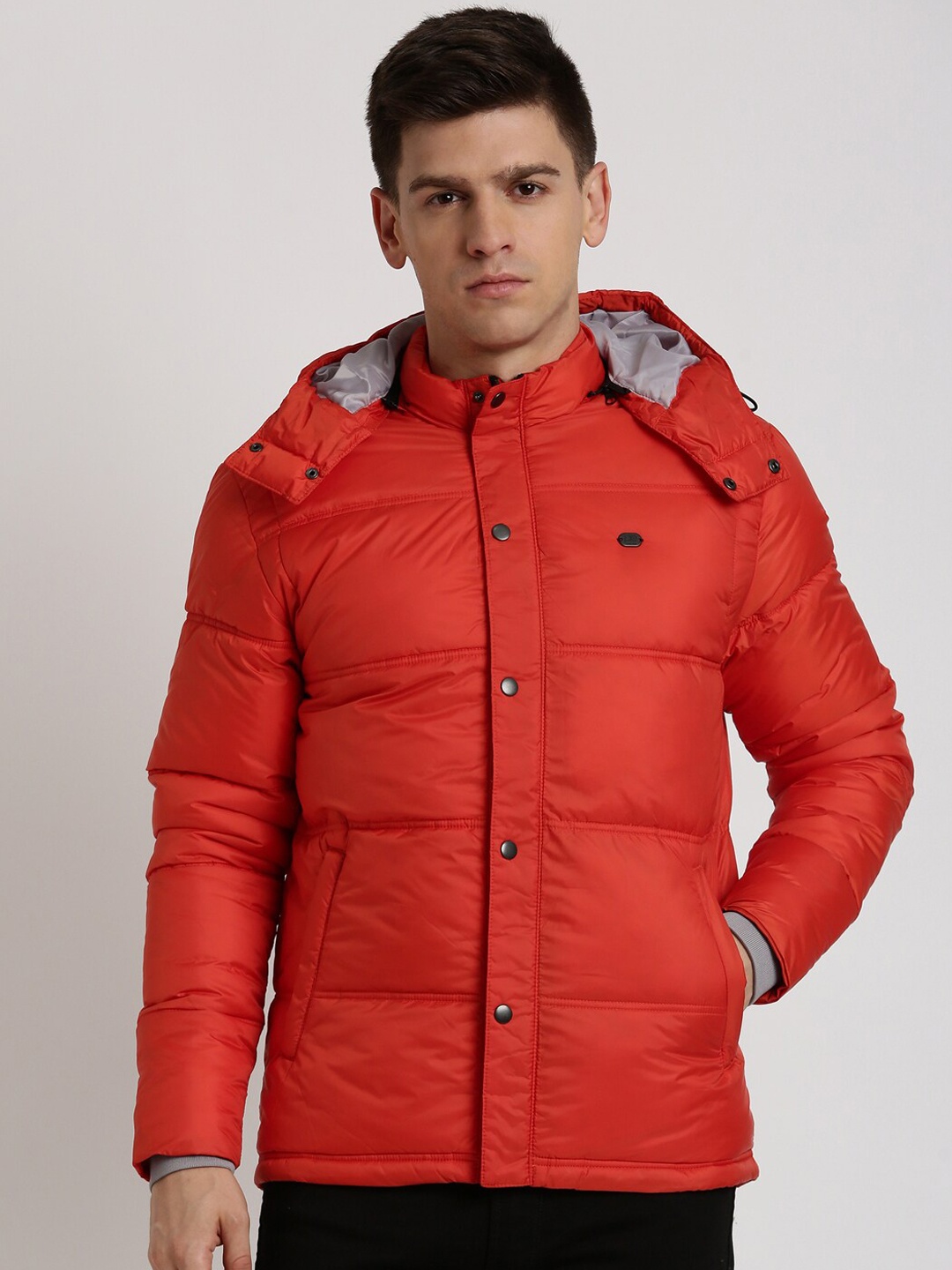 

Peter England Casuals Hooded Collar Long Sleeve Puffer Jacket, Red