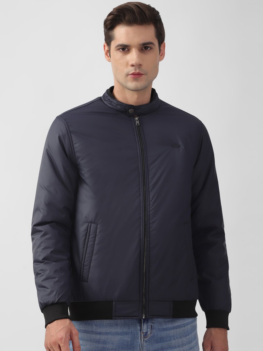 

PETER ENGLAND UNIVERSITY Stand Collar Bomber Jacket, Navy blue