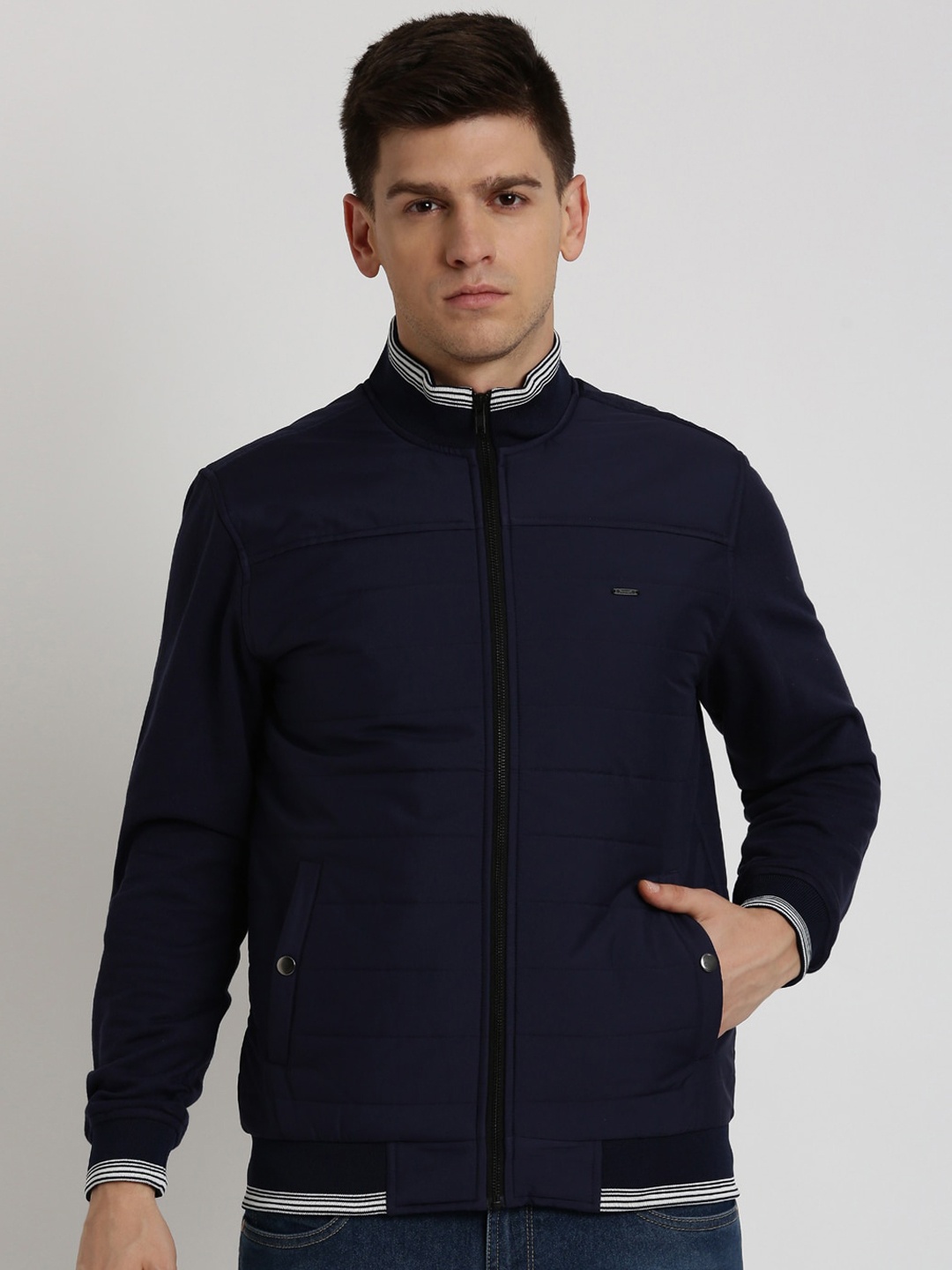 

PETER ENGLAND UNIVERSITY Mock Collar Padded Jacket, Navy blue