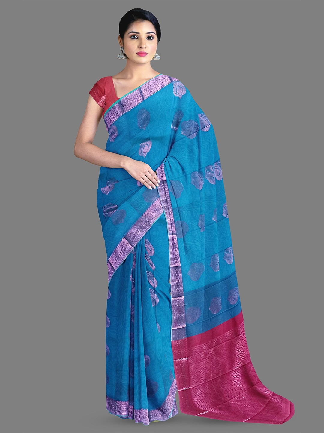 

The Chennai Silks Ethnic Motifs Woven Design Saree, Blue