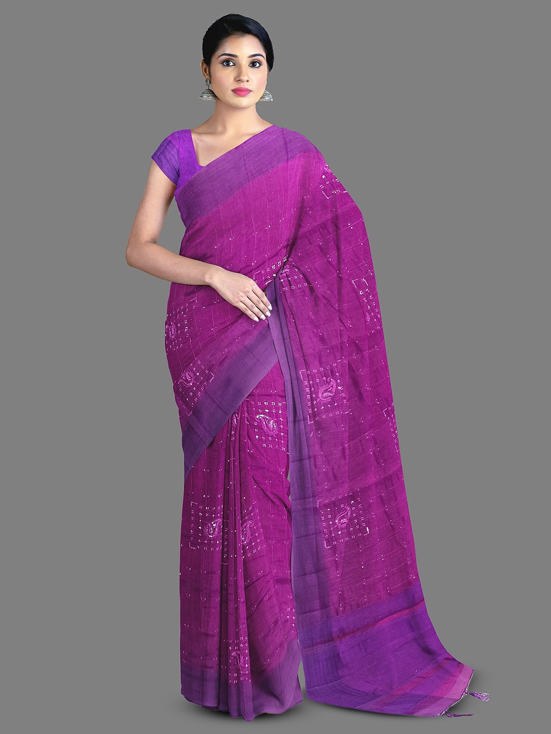 

The Chennai Silks Floral Printed Saree, Magenta
