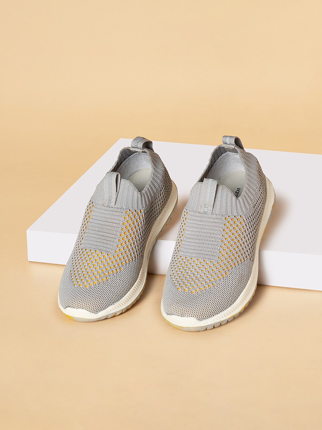 

Pantaloons Junior Boys Textured Slip-On Sneakers, Grey