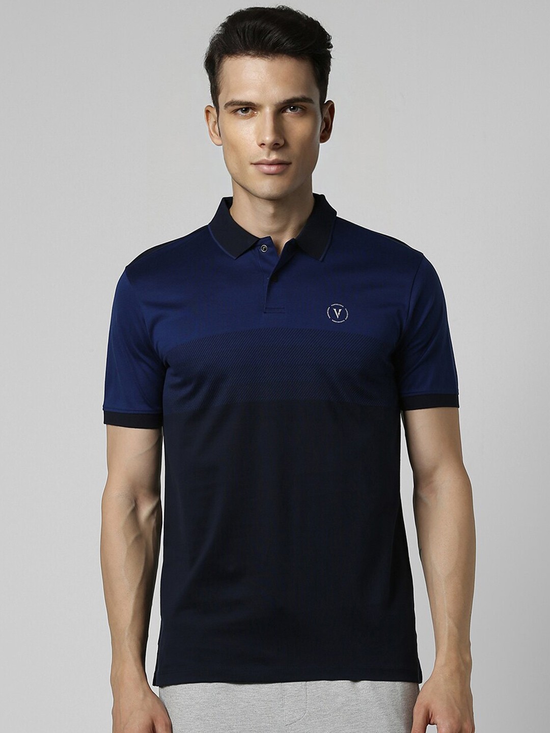 

Van Heusen Flex Polo Collar Cotton T-shirt, Navy blue