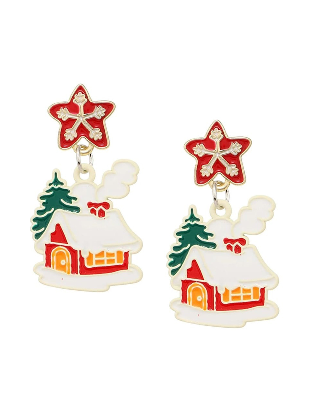 

EL REGALO Christmas Contemporary Drop Earrings, Red