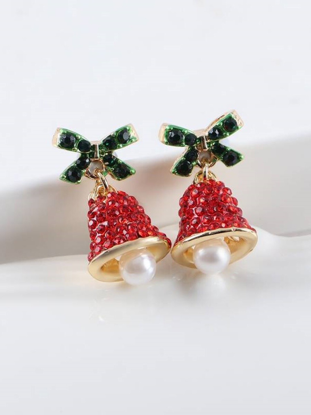 

EL REGALO Christmas Contemporary Drop Earrings, Red