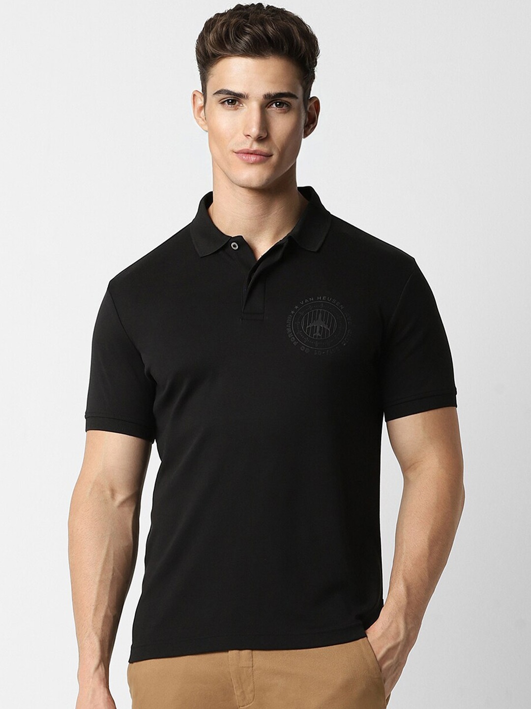 

Van Heusen Sport Polo Collar Pure Cotton T-shirt, Black