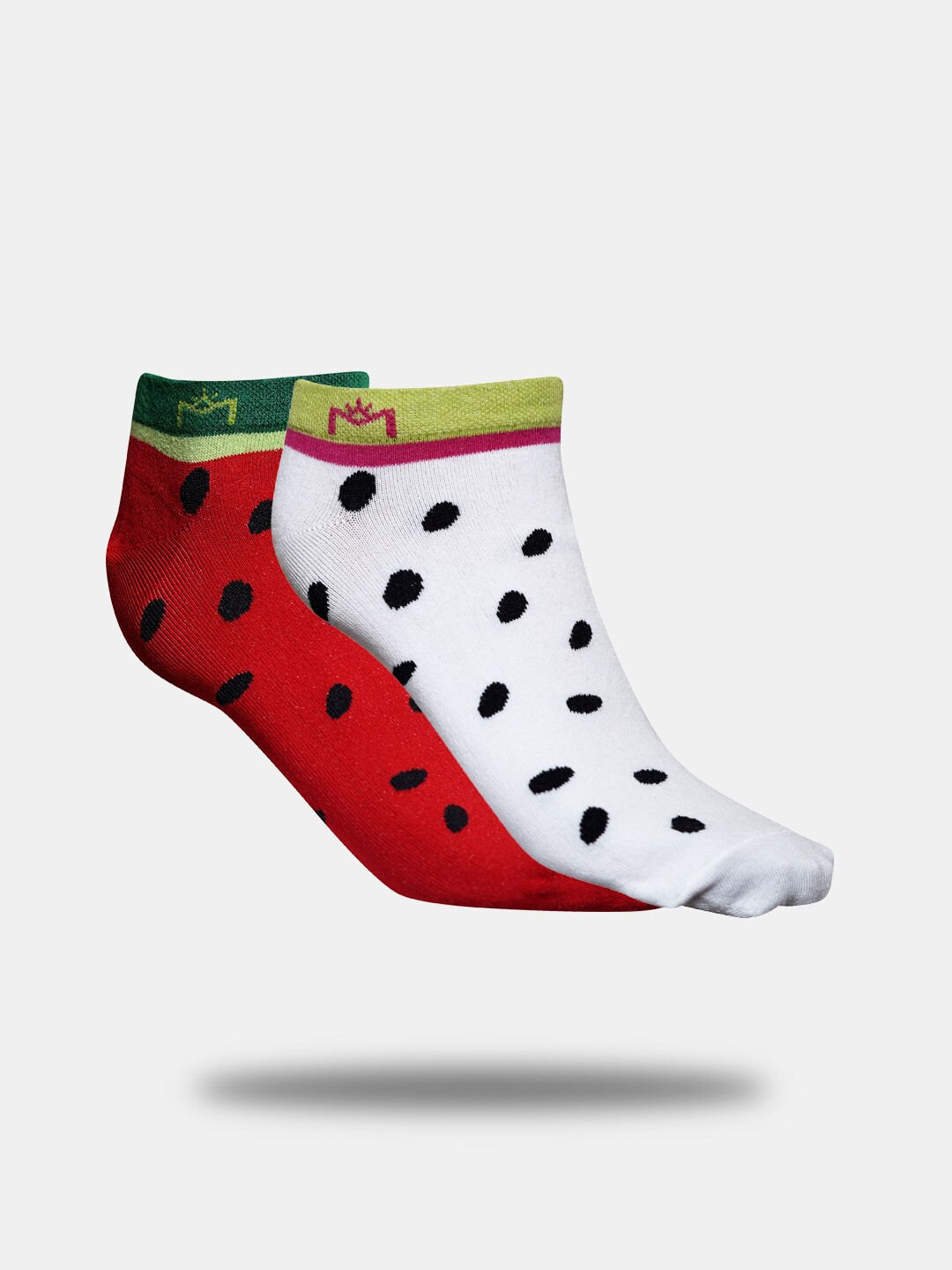 

MAROON Pack Of 2 Patterned Ankle Length Socks, Red