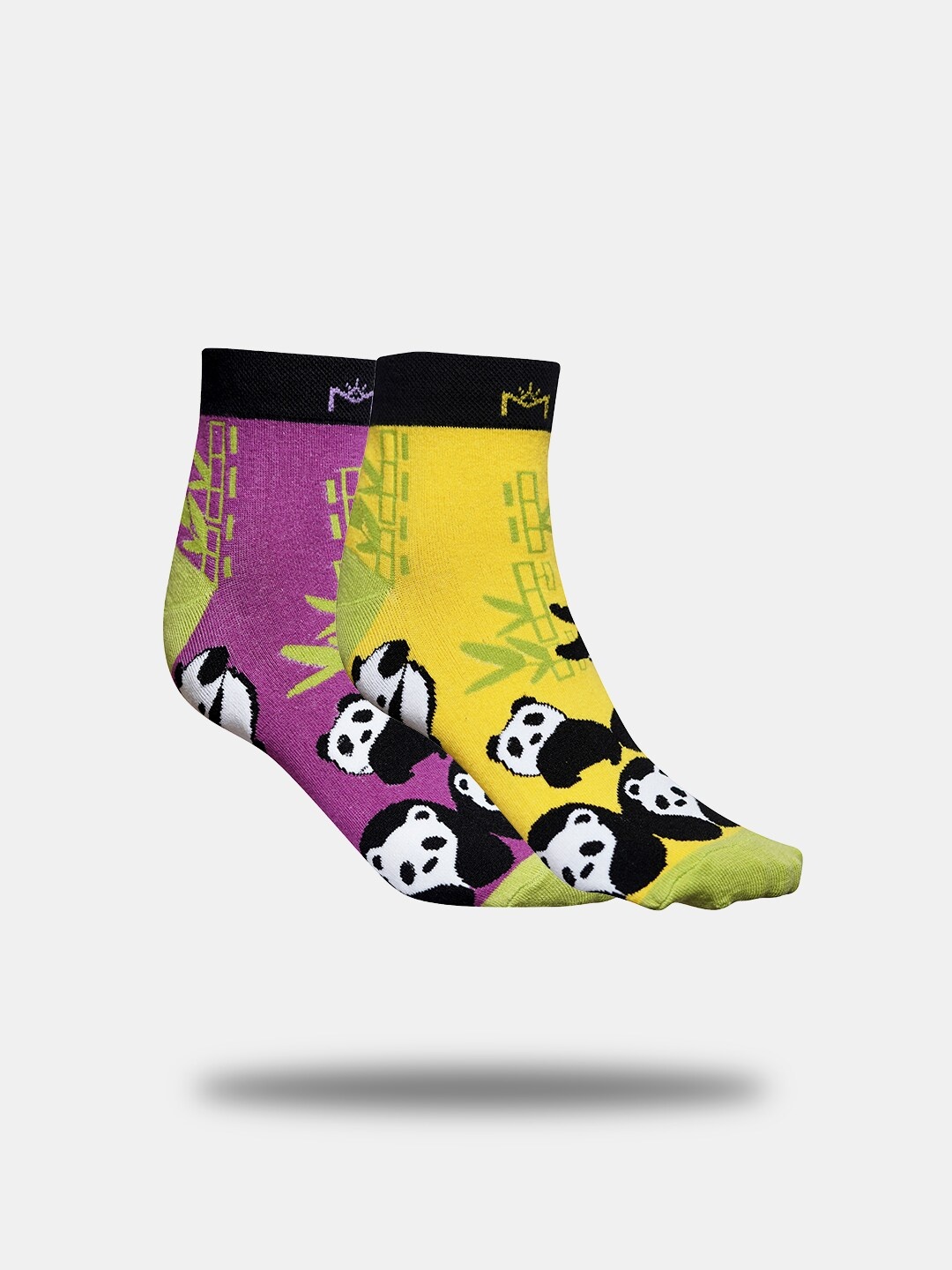 

MAROON Pack Of 2 Patterned Ankle Length Socks, Purple