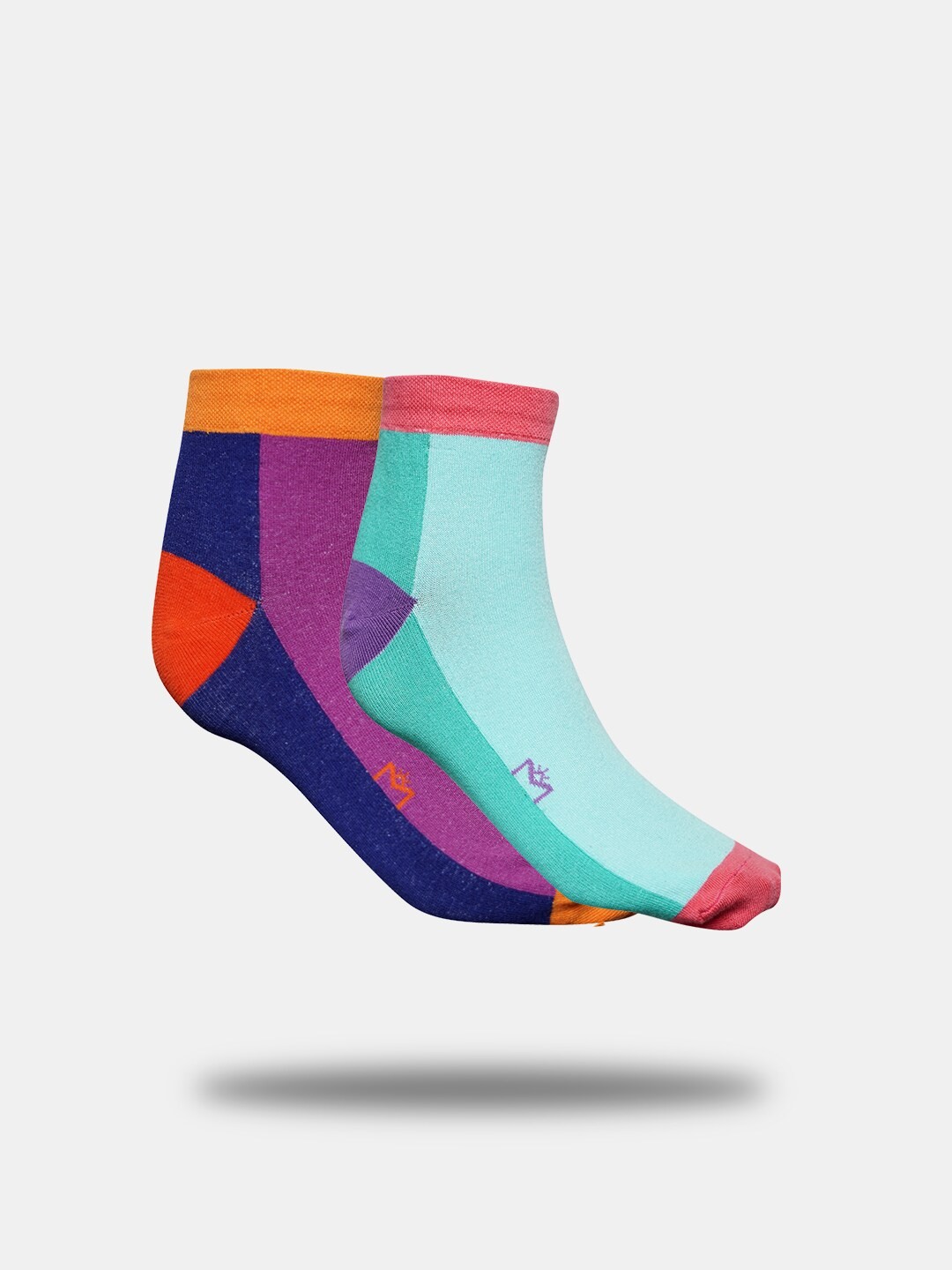 

MAROON Unisex Pack Of 2 Colourblocked Ankle-Length Socks, Blue