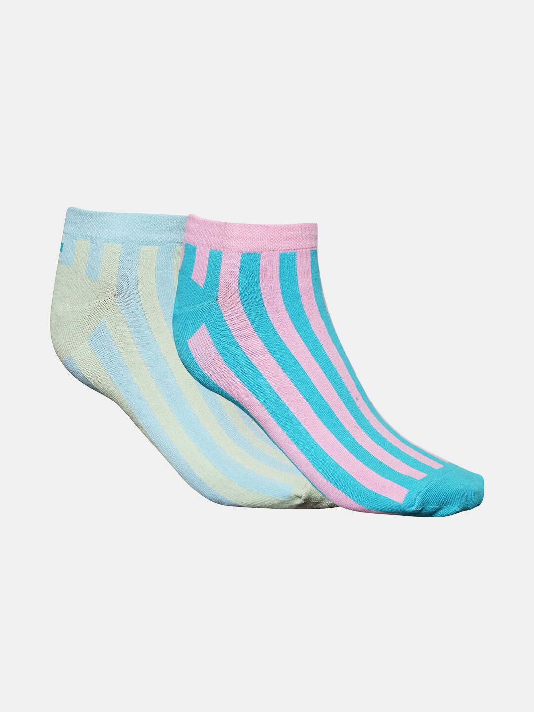

MAROON Unisex Pack Of 2 Striped Low Cut-Length Socks, Green