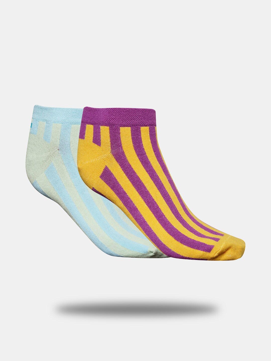 

MAROON Pack Of 2 Patterned Ankle Length Socks, Blue