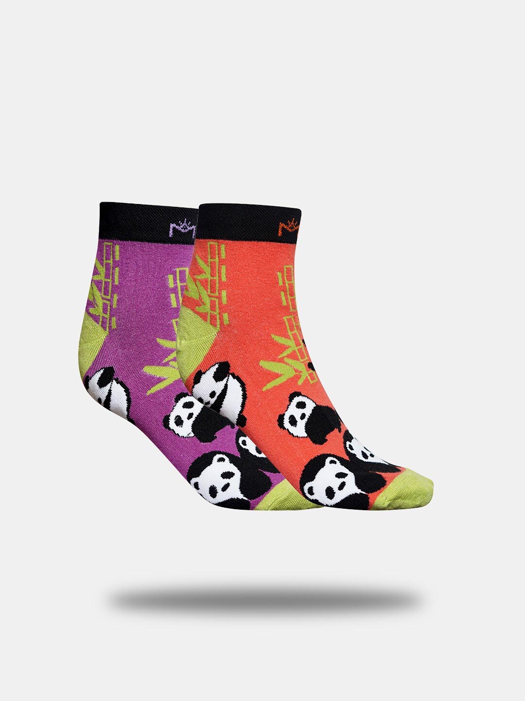 

MAROON Unisex Pack of 2 Printed Ankle Length Socks, Purple